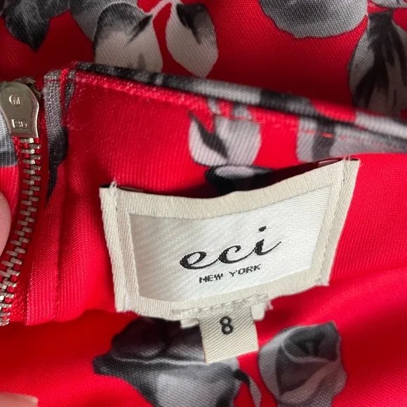 NWT ECI Red Sleeveless Dress Size 8 - Picture 5 of 5